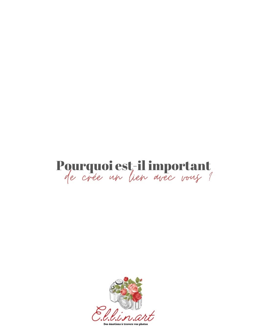 🤍 Pourquoi prendre le temps de créer un lien avec vous est si important ?

Pour moi, être photographe, ce n’est pas seu